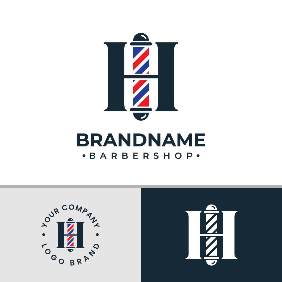 logotipo de la barbería letra h, adecuado para cualquier negocio relacionado con la barbería con h inicial. vector