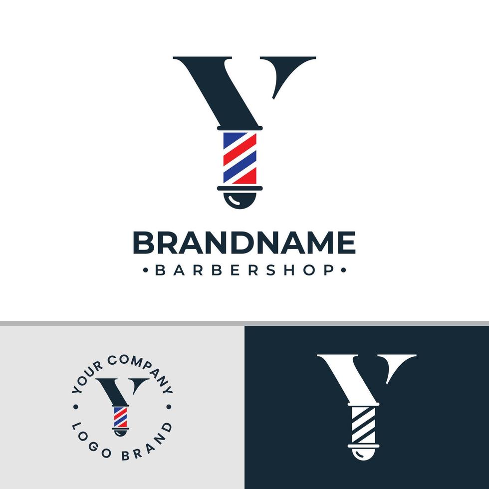 logotipo de la barbería letra y, adecuado para cualquier negocio relacionado con la barbería con la inicial y. vector