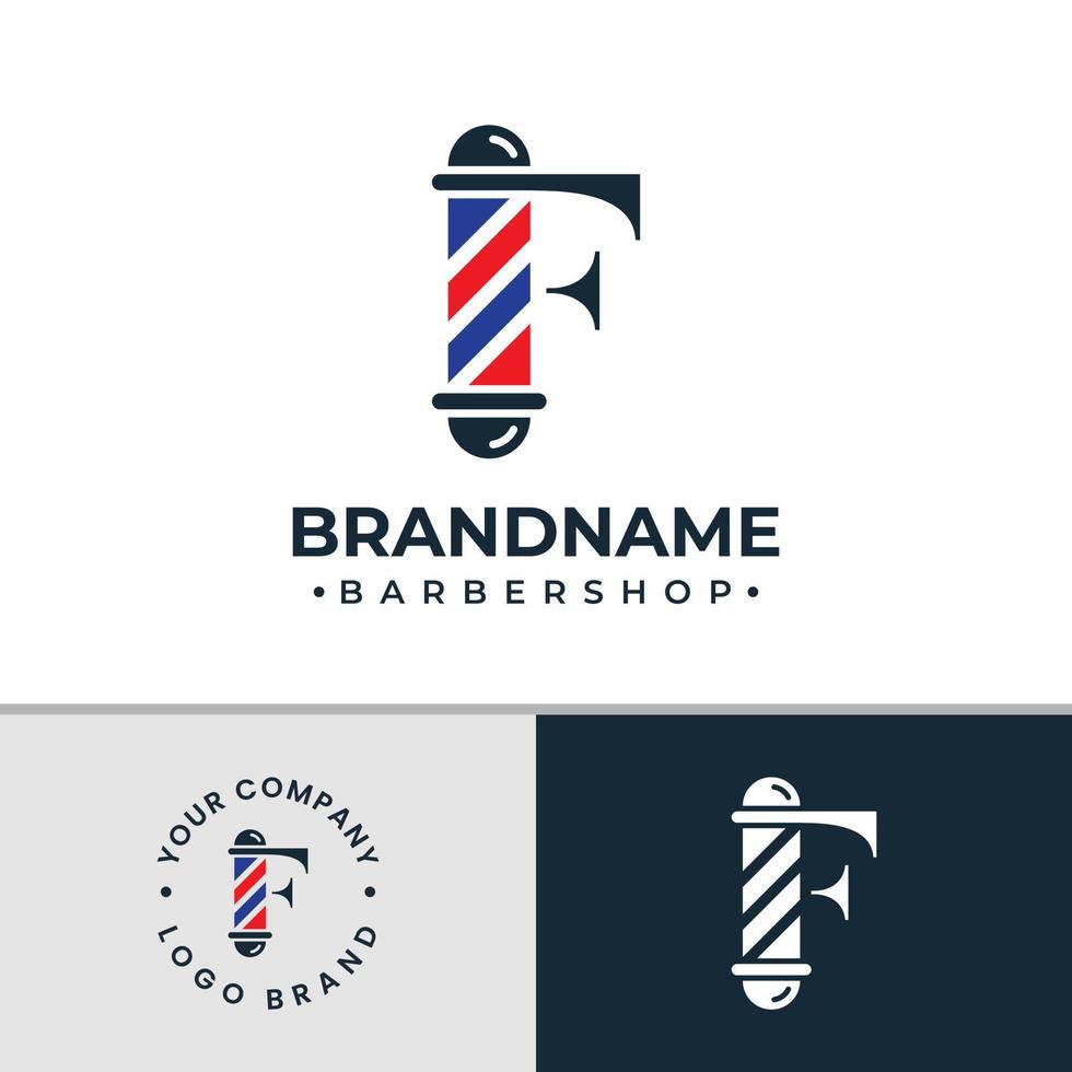 logotipo de la barbería con letra f, adecuado para cualquier negocio relacionado con la barbería con la inicial f. vector