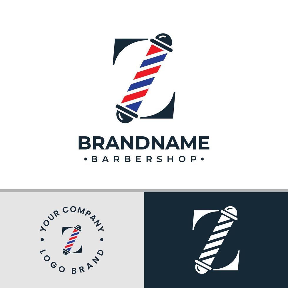 logotipo de la barbería de la letra z, adecuado para cualquier negocio relacionado con la barbería con la inicial z. vector