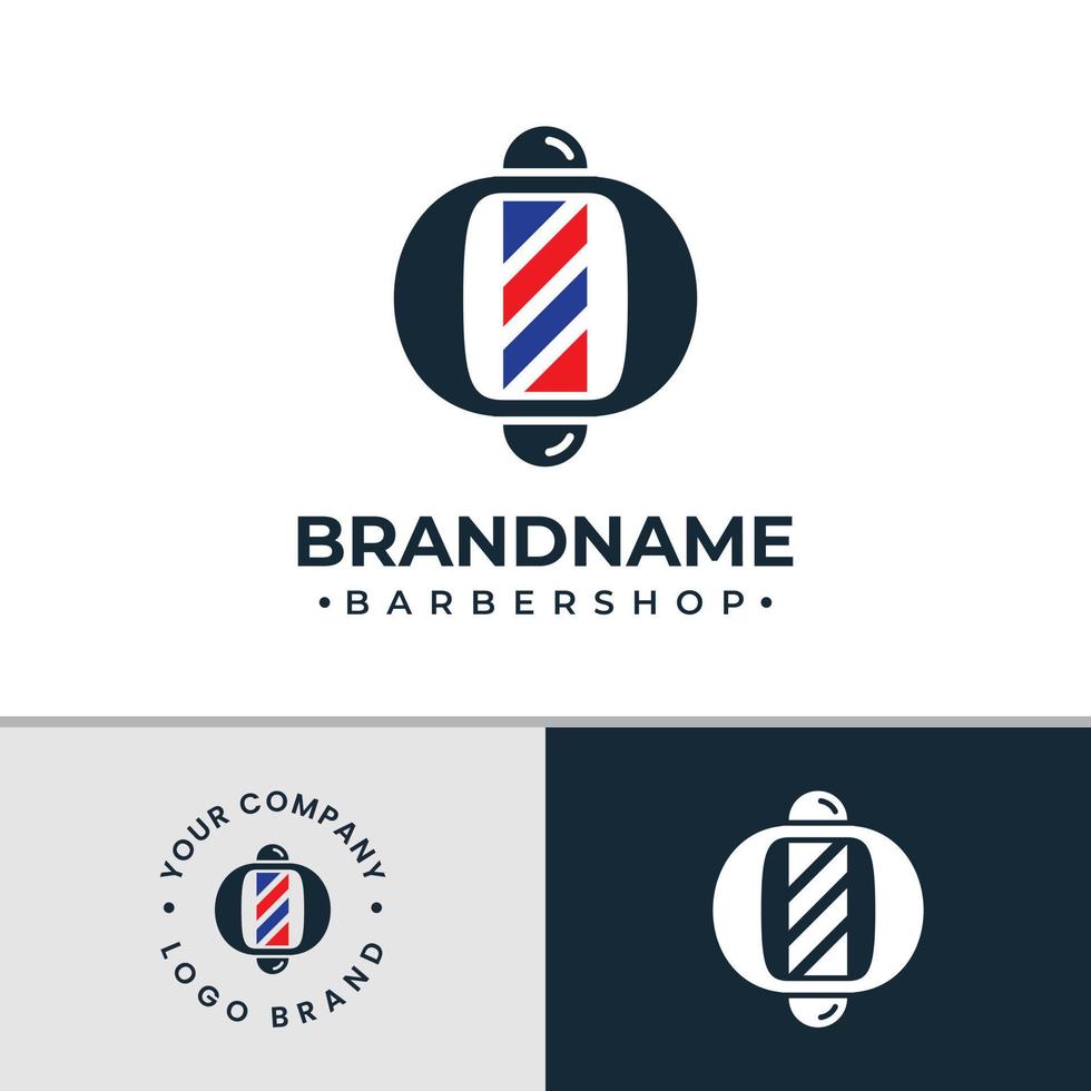 Logotipo de la letra o de la barbería, adecuado para cualquier negocio relacionado con la barbería con la inicial o. vector