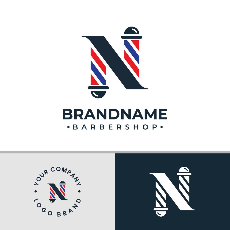 Letter N Barbershop Logo, suitable for any business related to barbershop with N initial. vector