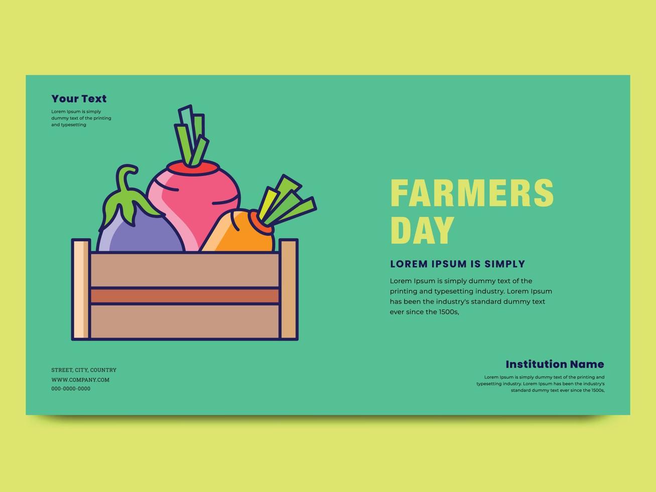 Farmers day poster Design banner template, Vegetables  vector illustration flat design