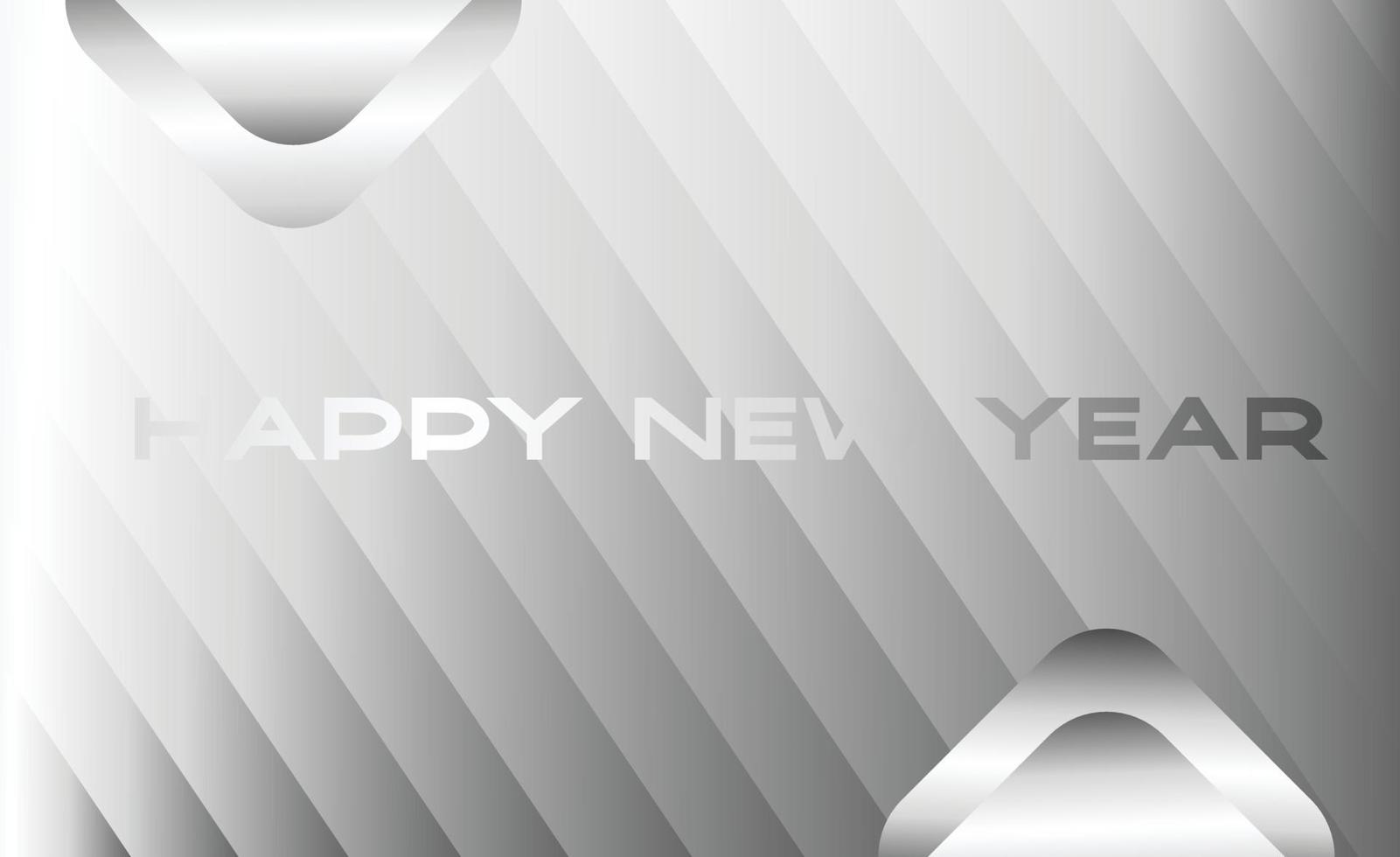 feliz año nuevo tarjeta de plata vector
