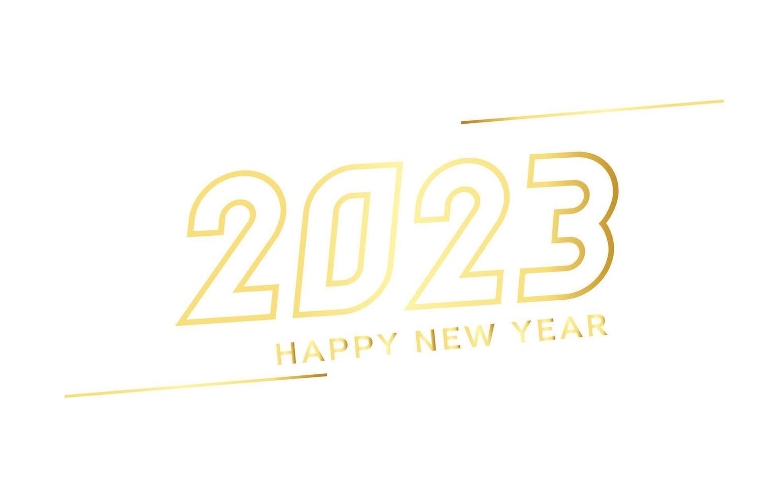 hermosa feliz año nuevo 2023 banner de fondo blanco vector