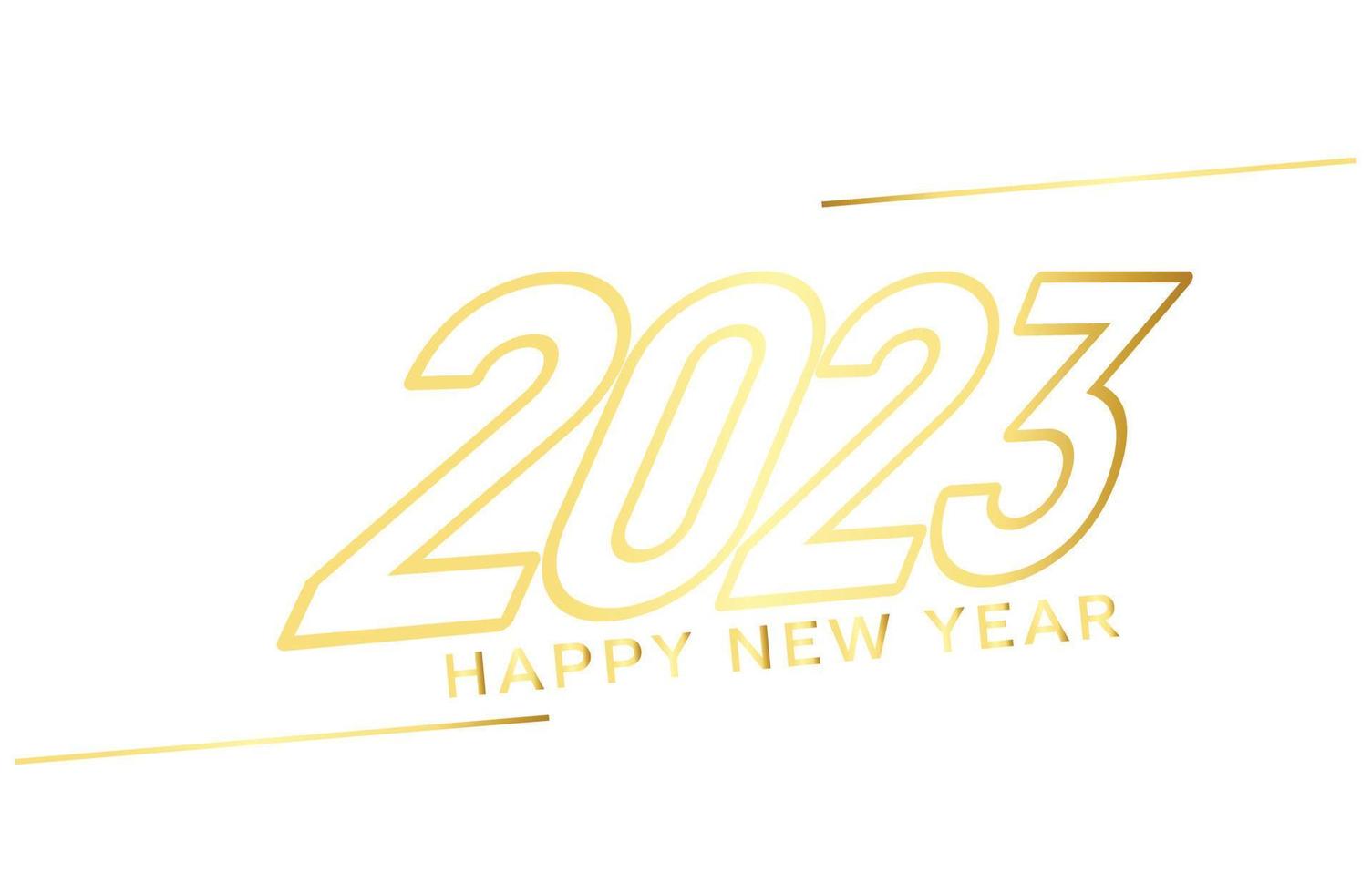 hermosa feliz año nuevo 2023 banner de fondo blanco vector