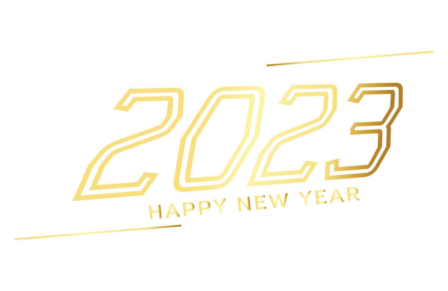 Beautiful Happy New Year 2023 White Background Banner vector