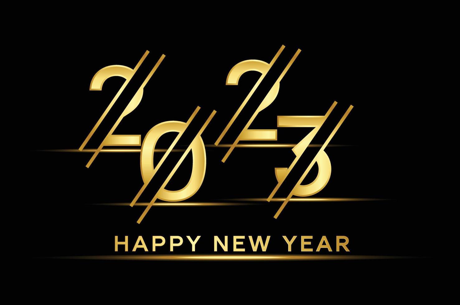 hermoso banner abstracto de corte dorado feliz año nuevo 2023 vector