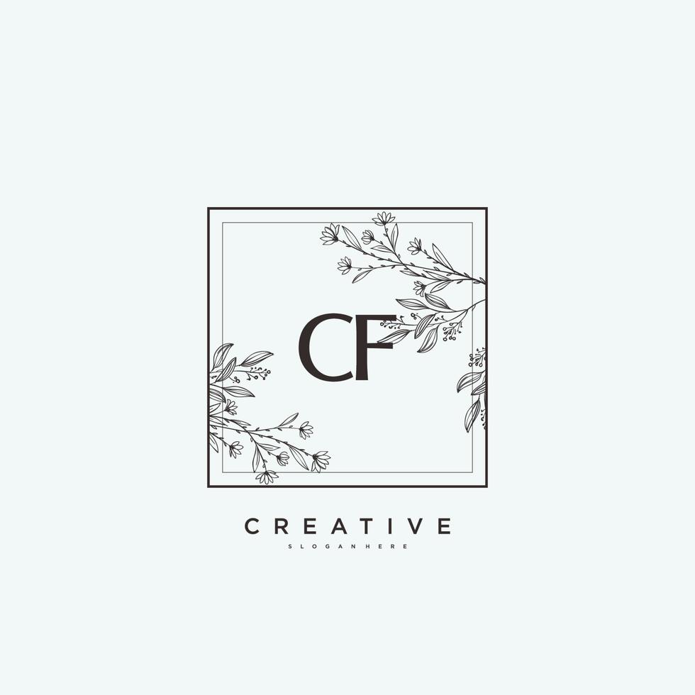 cf arte de logotipo inicial de vector de belleza, logotipo de escritura a mano de firma inicial, boda, moda, joyería, boutique, floral y botánica con plantilla creativa para cualquier empresa o negocio.