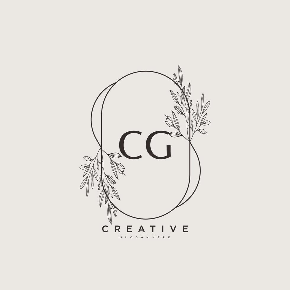 CG Beauty vector initial logo art, handwriting logo of initial signature, wedding, fashion, jewerly, boutique, floral and botanical with creative template for any company or business.