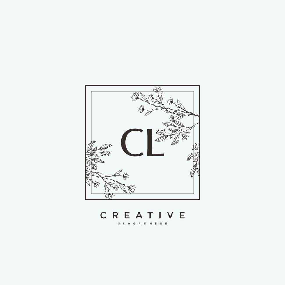 CL Beauty vector initial logo art, handwriting logo of initial signature, wedding, fashion, jewerly, boutique, floral and botanical with creative template for any company or business.