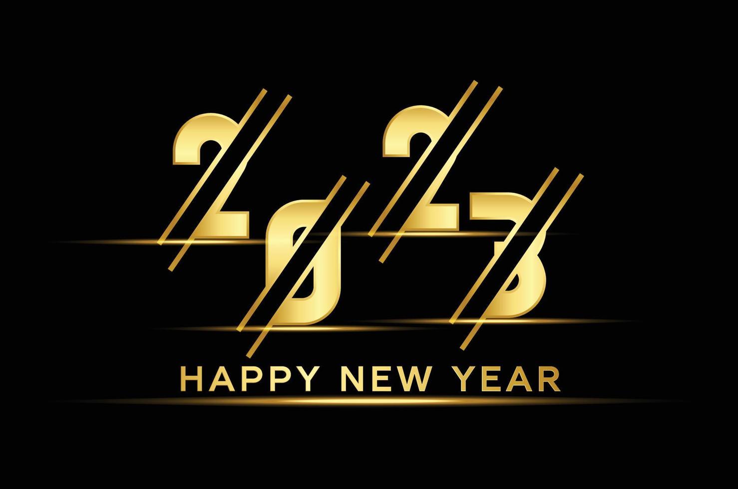 hermoso banner abstracto de corte dorado feliz año nuevo 2023 vector