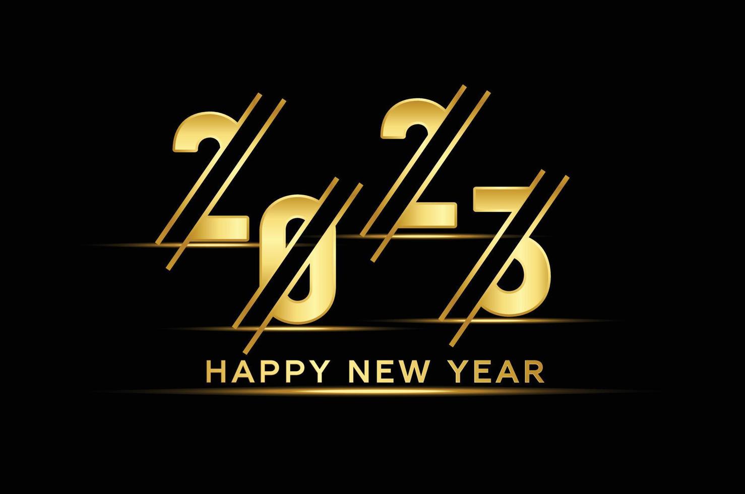 hermoso banner abstracto de corte dorado feliz año nuevo 2023 vector