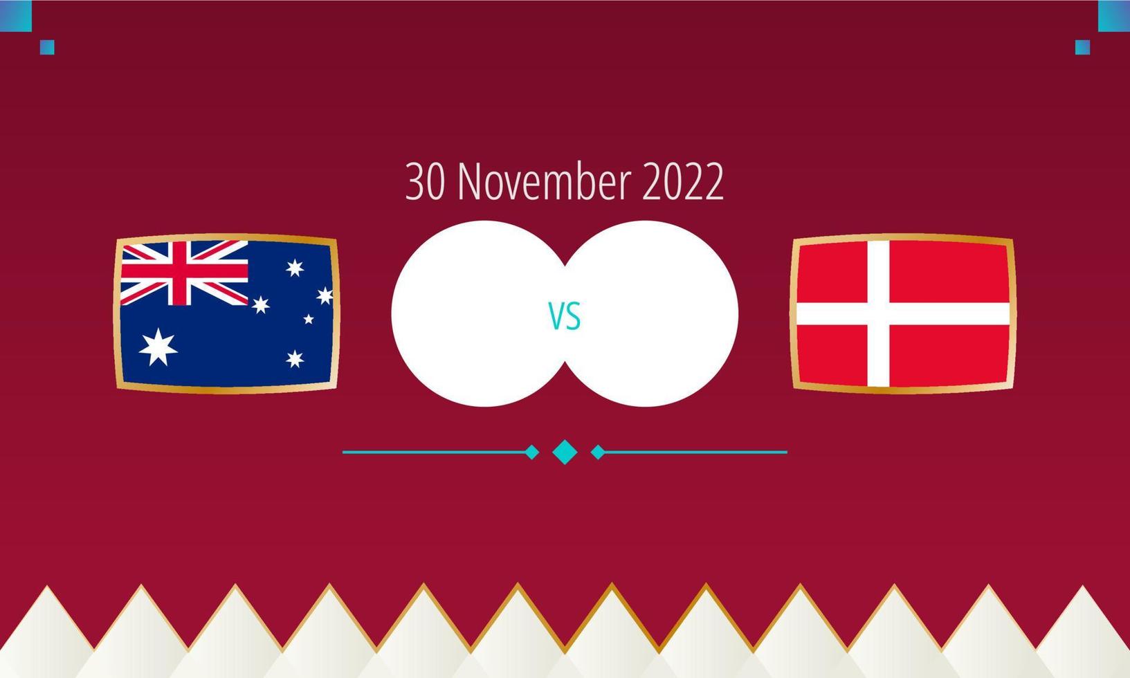 partido de fútbol australia vs dinamarca, competición internacional de fútbol 2022. vector