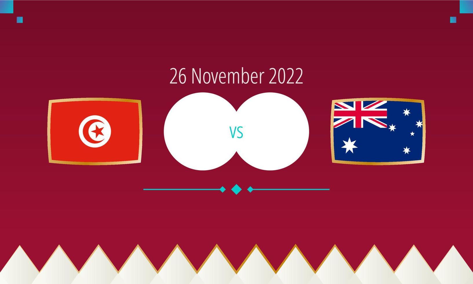 partido de fútbol túnez vs australia, competición internacional de fútbol 2022. vector