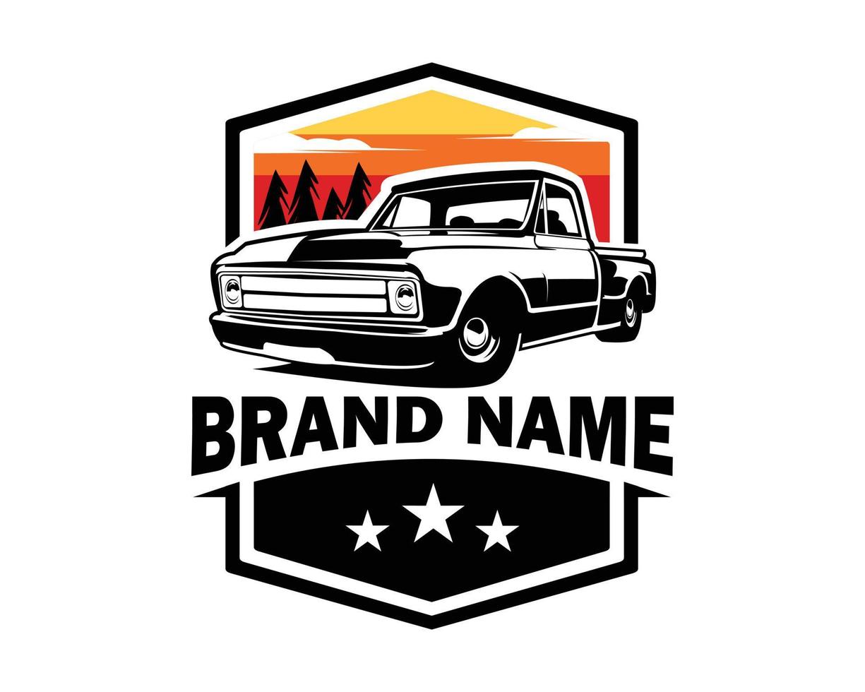the best c10 truck logo for the truck car industry. vector illustration available in eps 10. appear from the front with a view that is very stunning to the eye.
