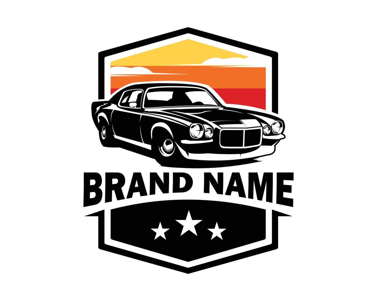 1970 chevy camaro car logo aislado en la vista lateral de fondo blanco. Lo mejor para la industria del automóvil. ilustración vectorial disponible en eps 10. vector