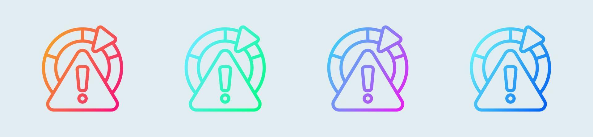 Risk line icon in gradient colors. Exclamation signs vector illustration.