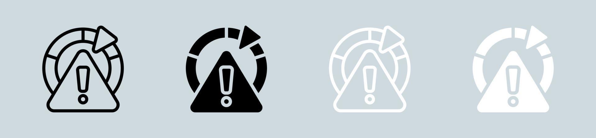 Risk icon set in black and white. Exclamation signs vector illustration