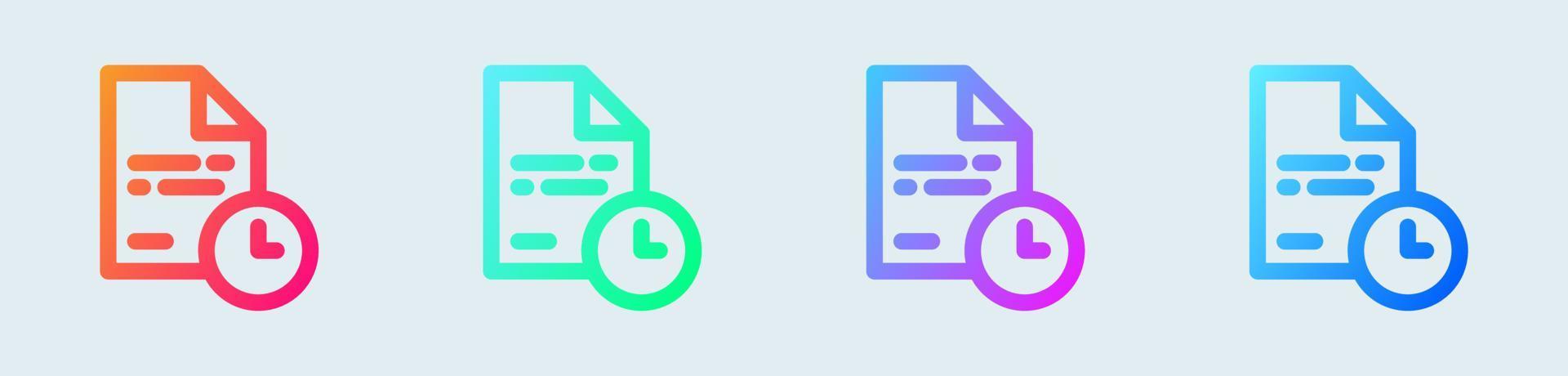 Temporary file line icon in gradient colors. Archive signs vector illustration.