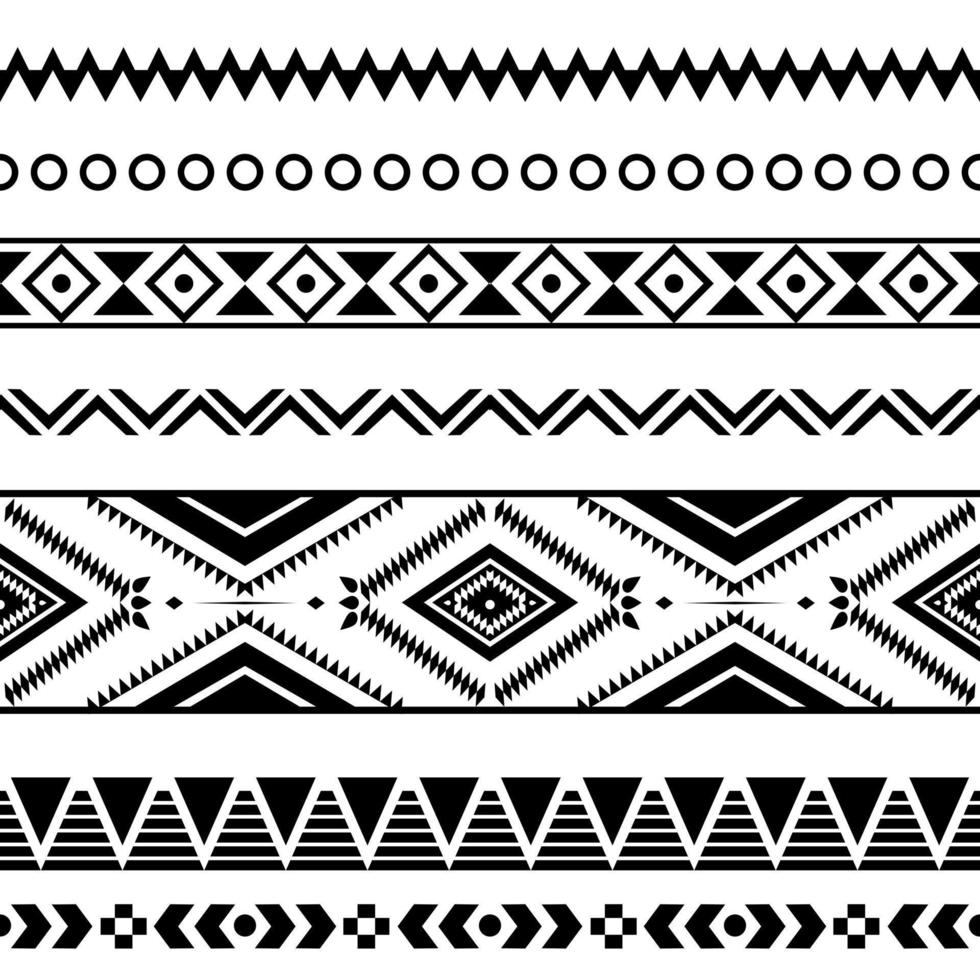 Vector abstract ethnic geometric pattern design for background or wallpaper, Seamless ethnic pattern. Handmade. Horizontal stripes. Black and white print for your textiles. Vector illustration