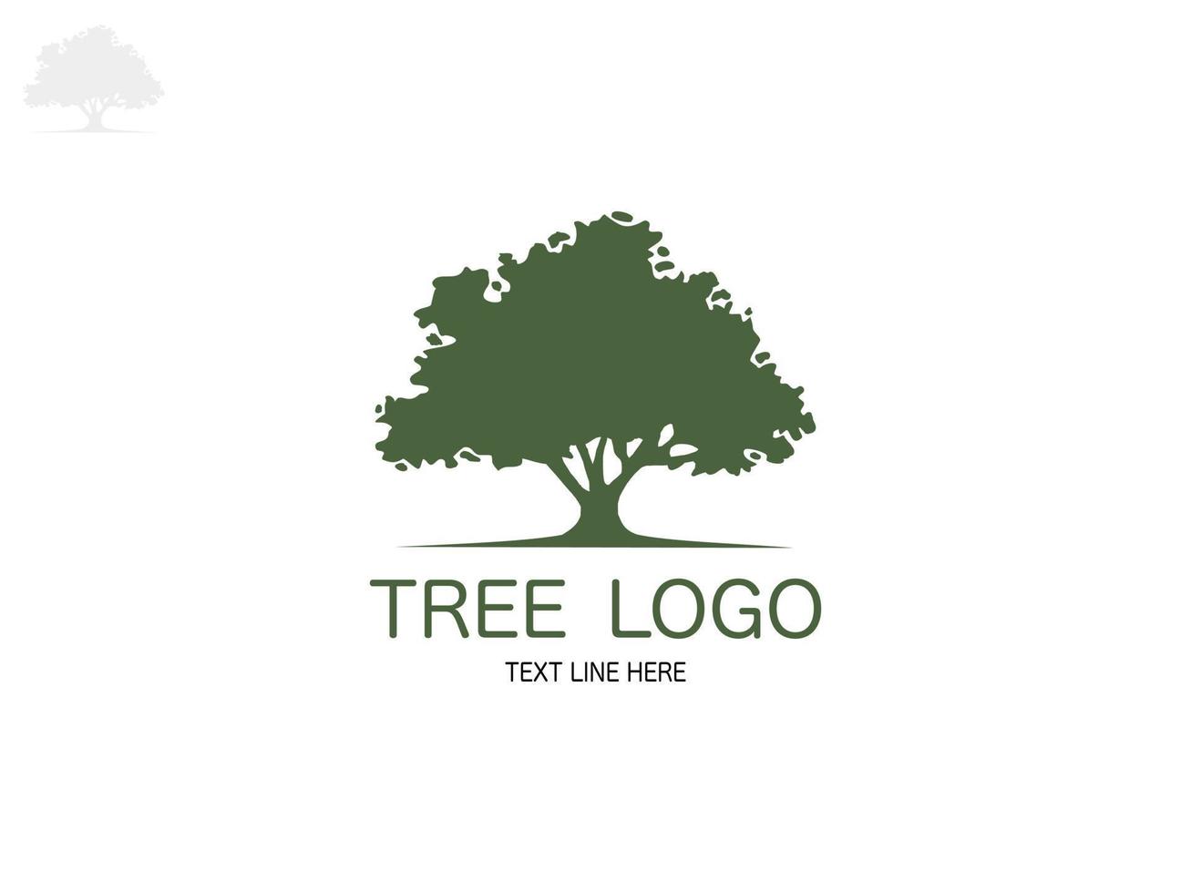 Trees and root with leaves look beautiful and refreshing. Tree and roots LOGO style. vector