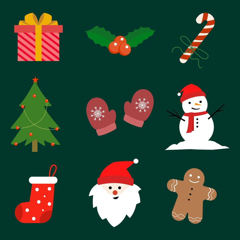 Christmas collection of decorative winter elements. Elements for Christmas season and happy new year. vector illustration.