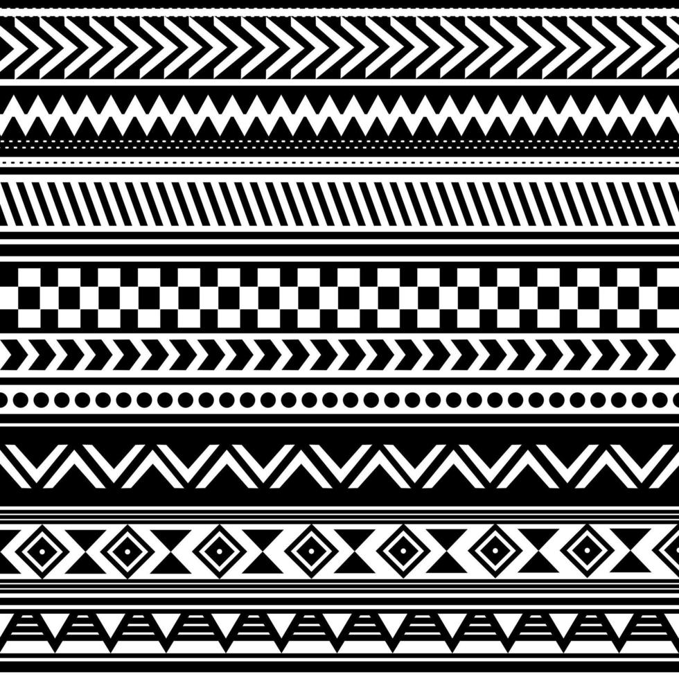 Vector abstract ethnic geometric pattern design for background or wallpaper, Seamless ethnic pattern. Handmade. Horizontal stripes. Black and white print for your textiles. Vector illustration