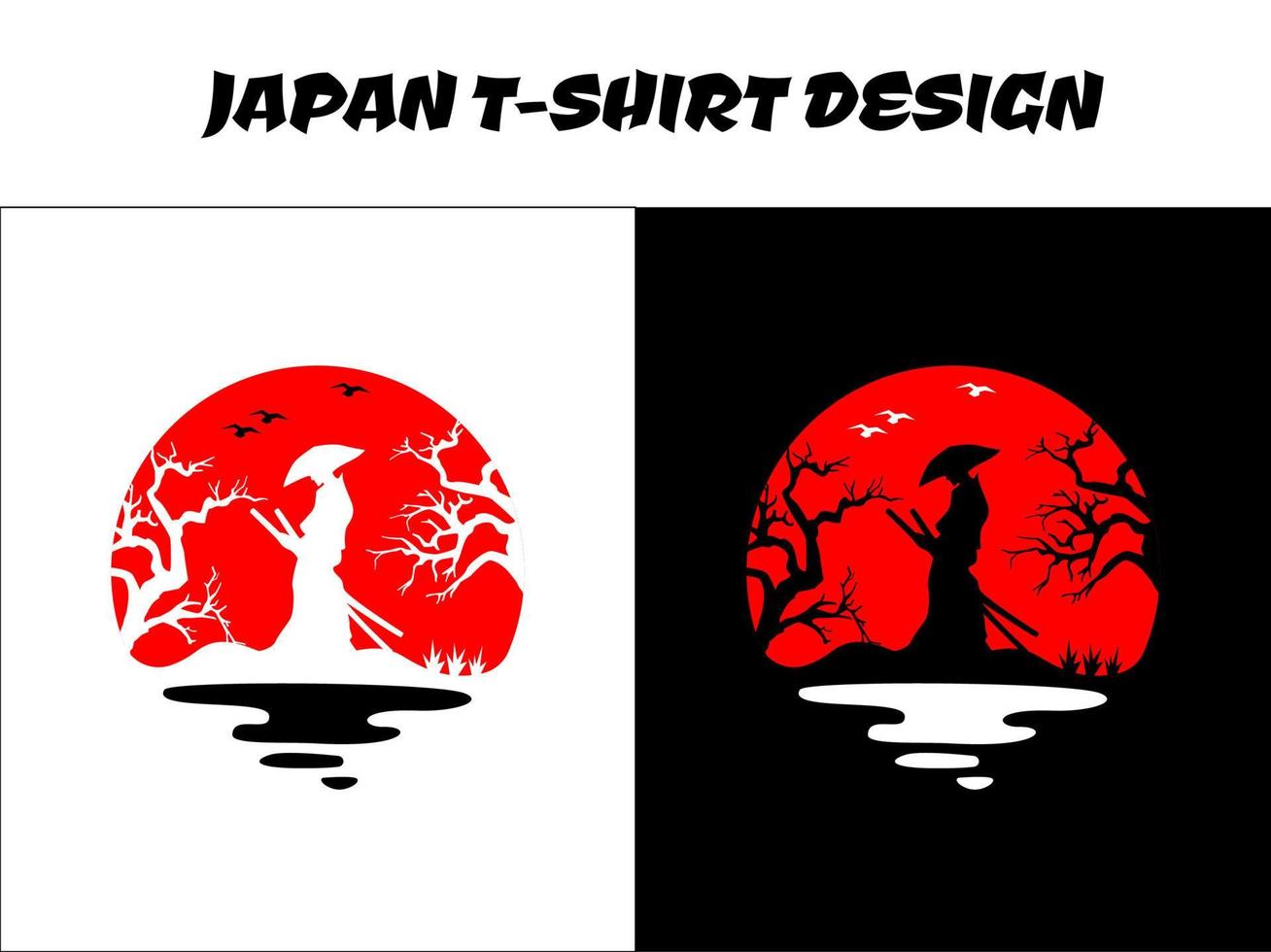 samurai masculino, samurai de silueta japón vector para el concepto de camiseta de diseño, diseño de camiseta japonesa, ilustración vectorial samurai, samurai de silueta, diseño de tema japonés