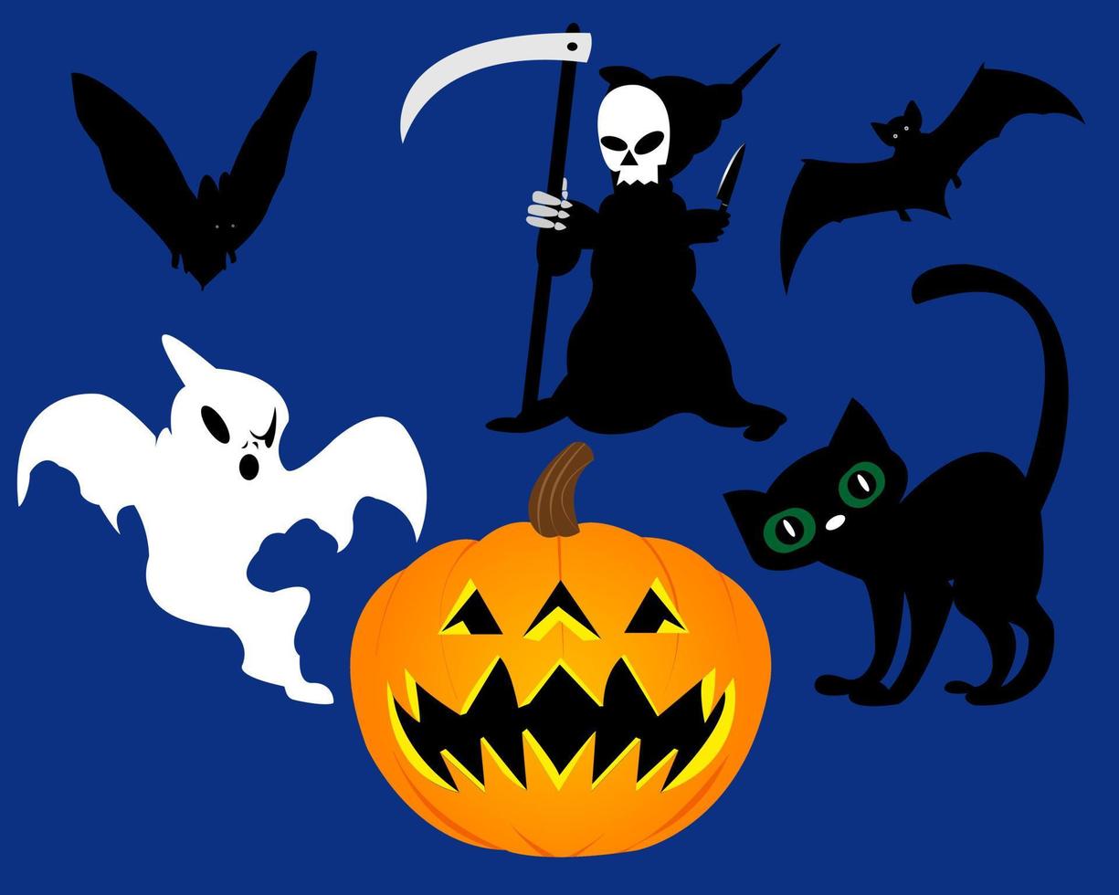 halloween party on a blue background vector