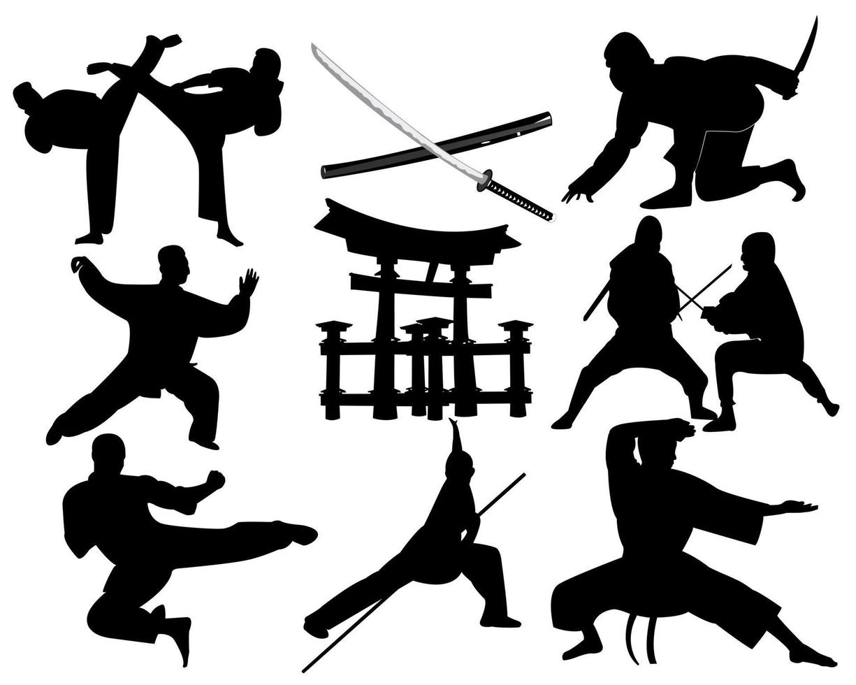 artes marciales sobre un fondo blanco vector