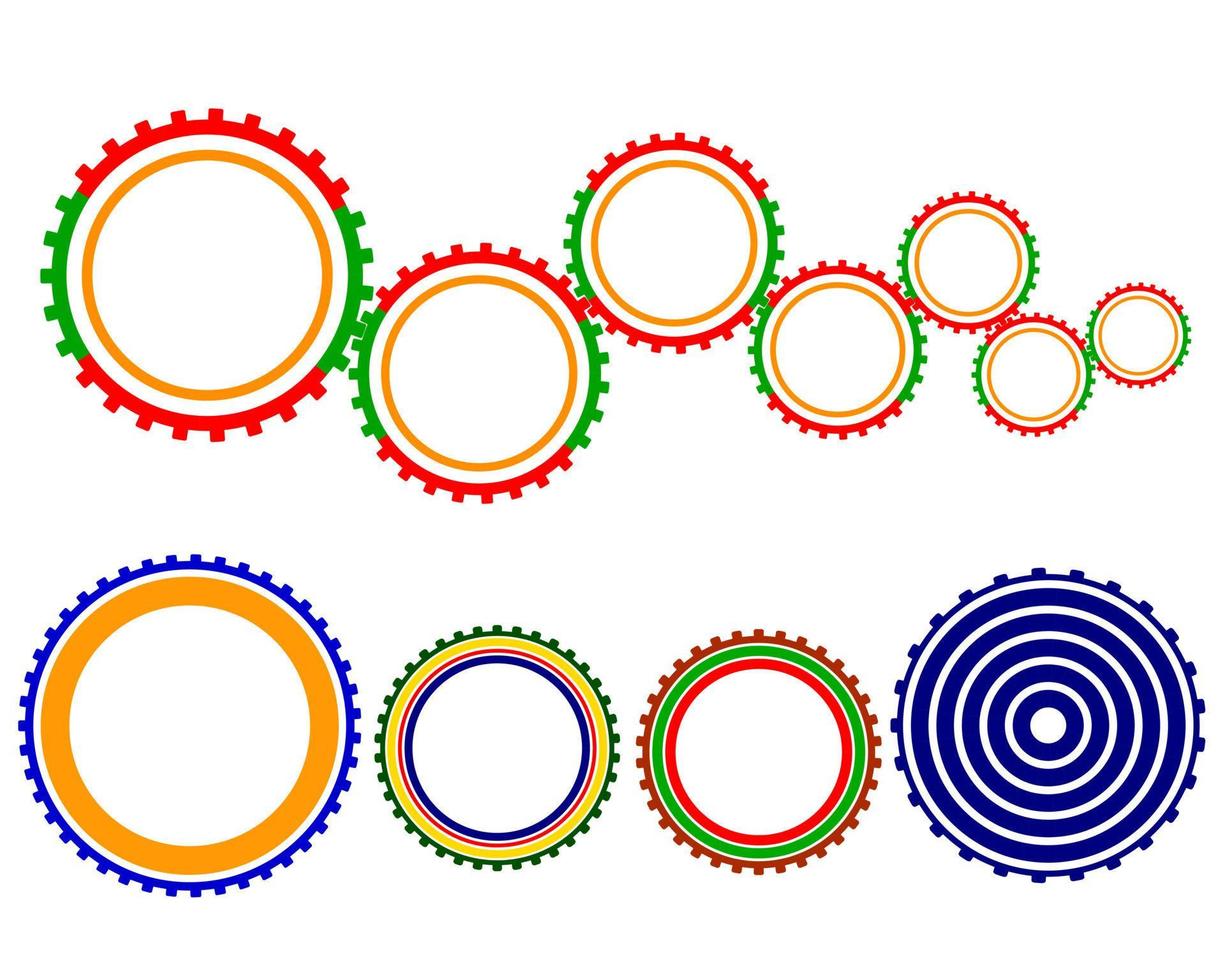 engranajes de colores sobre fondo blanco vector