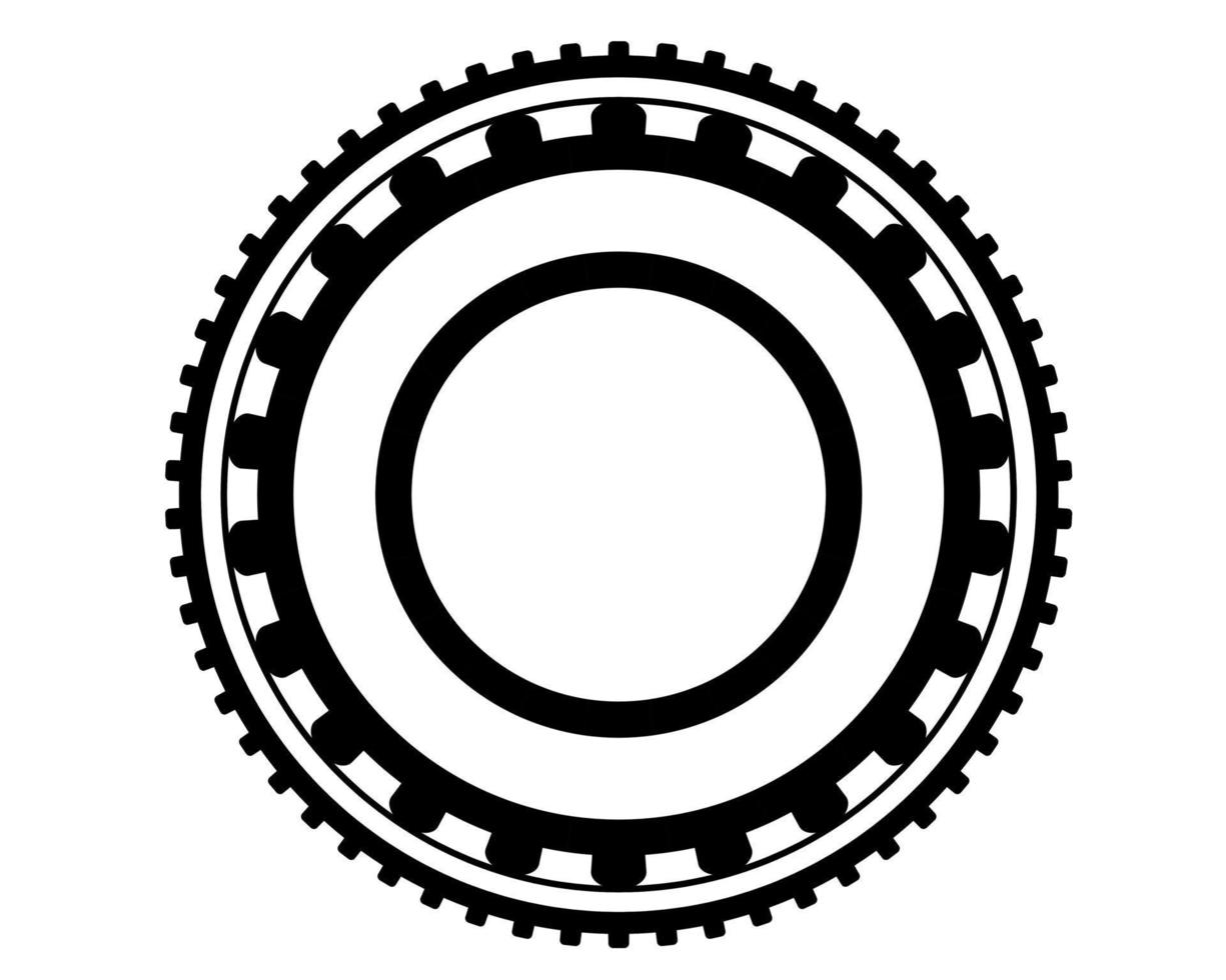 gear with rollers inside on white background vector