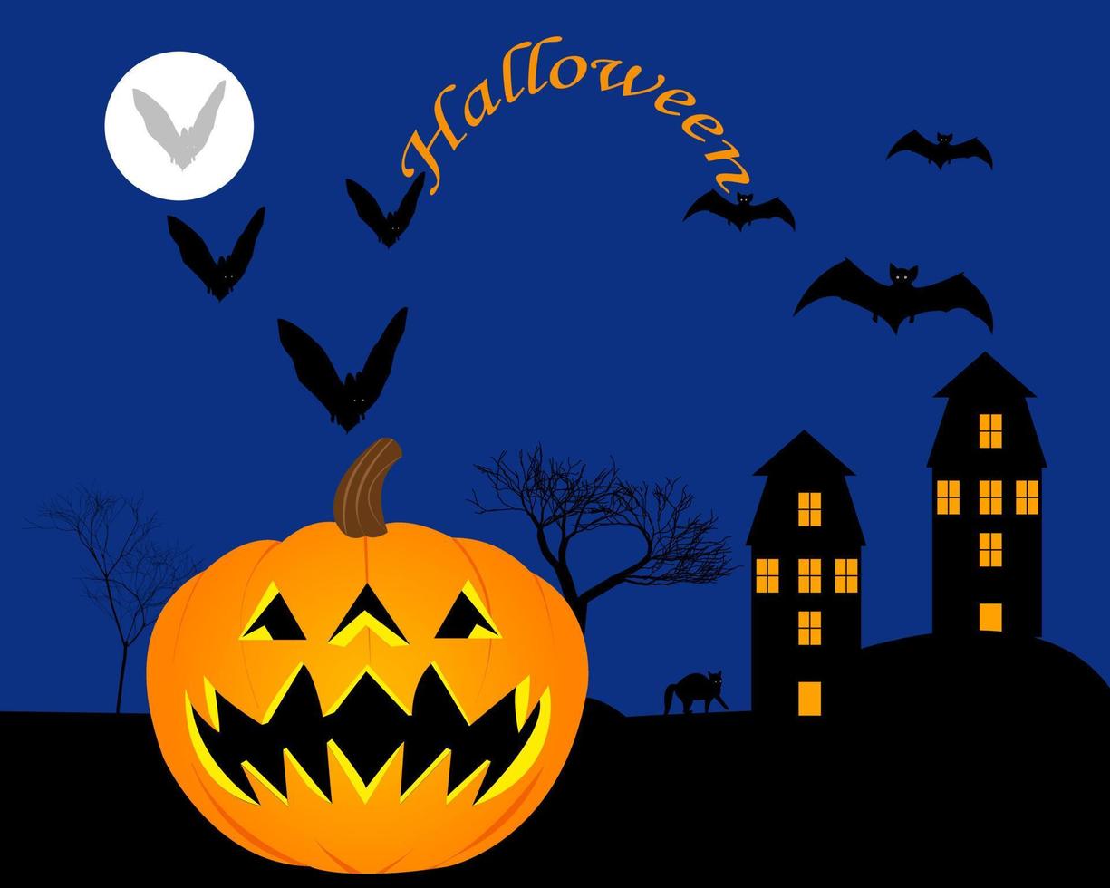 halloween party on a blue background vector