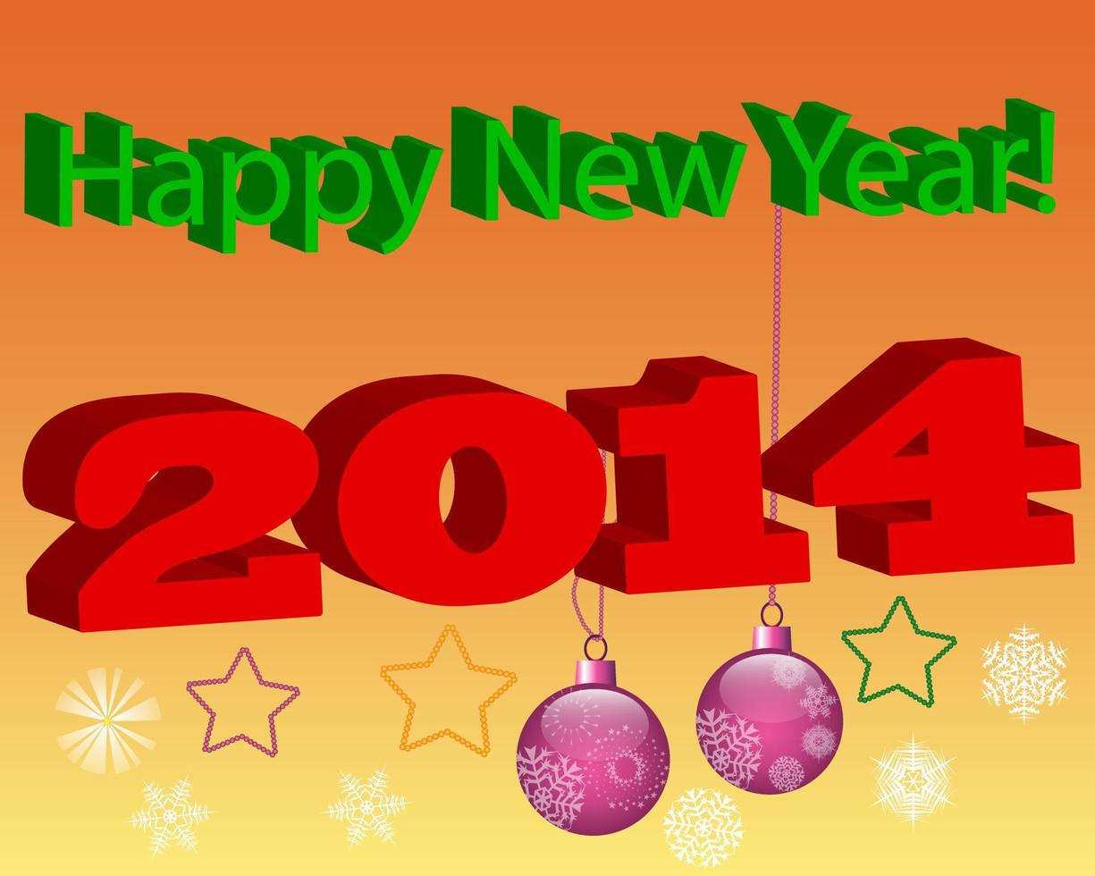 Happy New Year on a yellow background vector