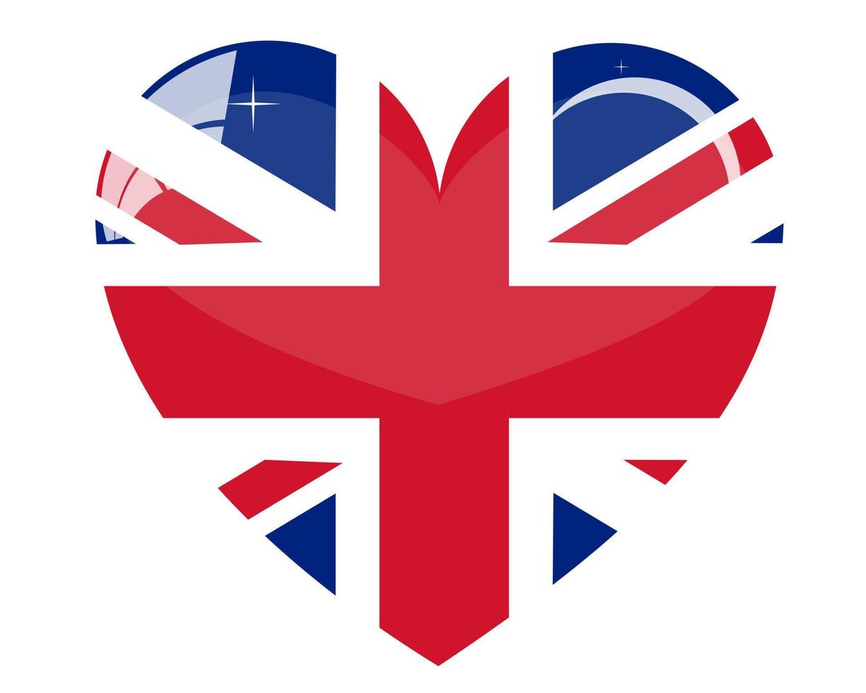 corazón en una bandera británica vector