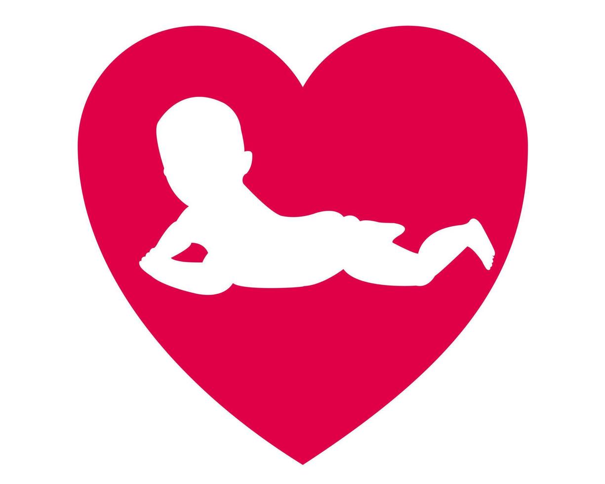 child in the middle of a heart on a white background vector