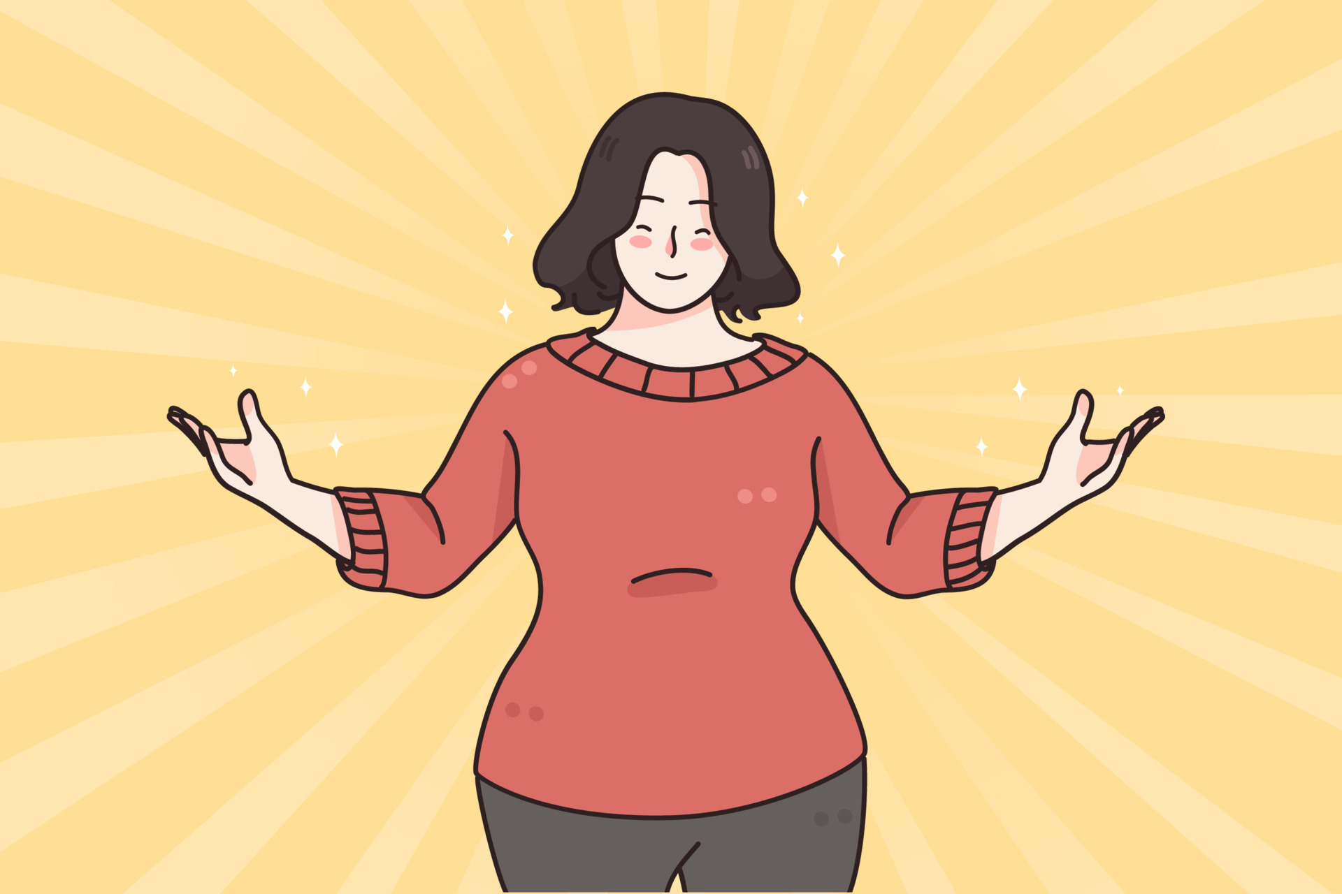 Self esteem, confidence, positive emotions concept. Portrait of