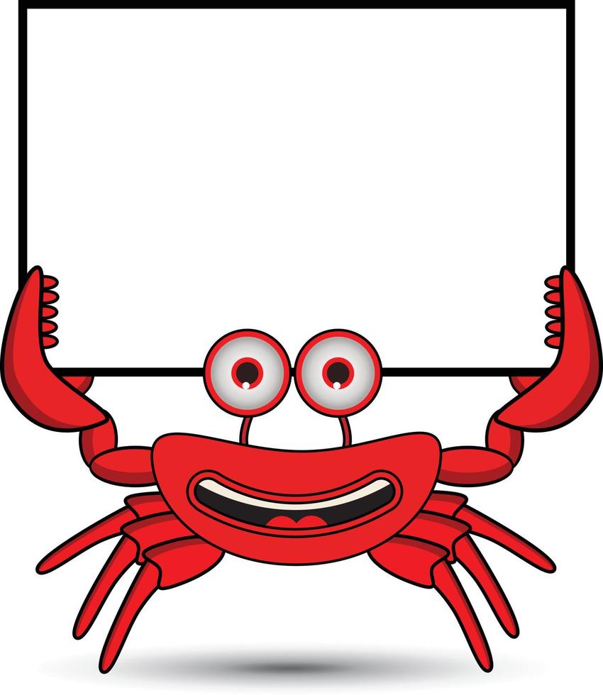 Crab Banner character cute vector