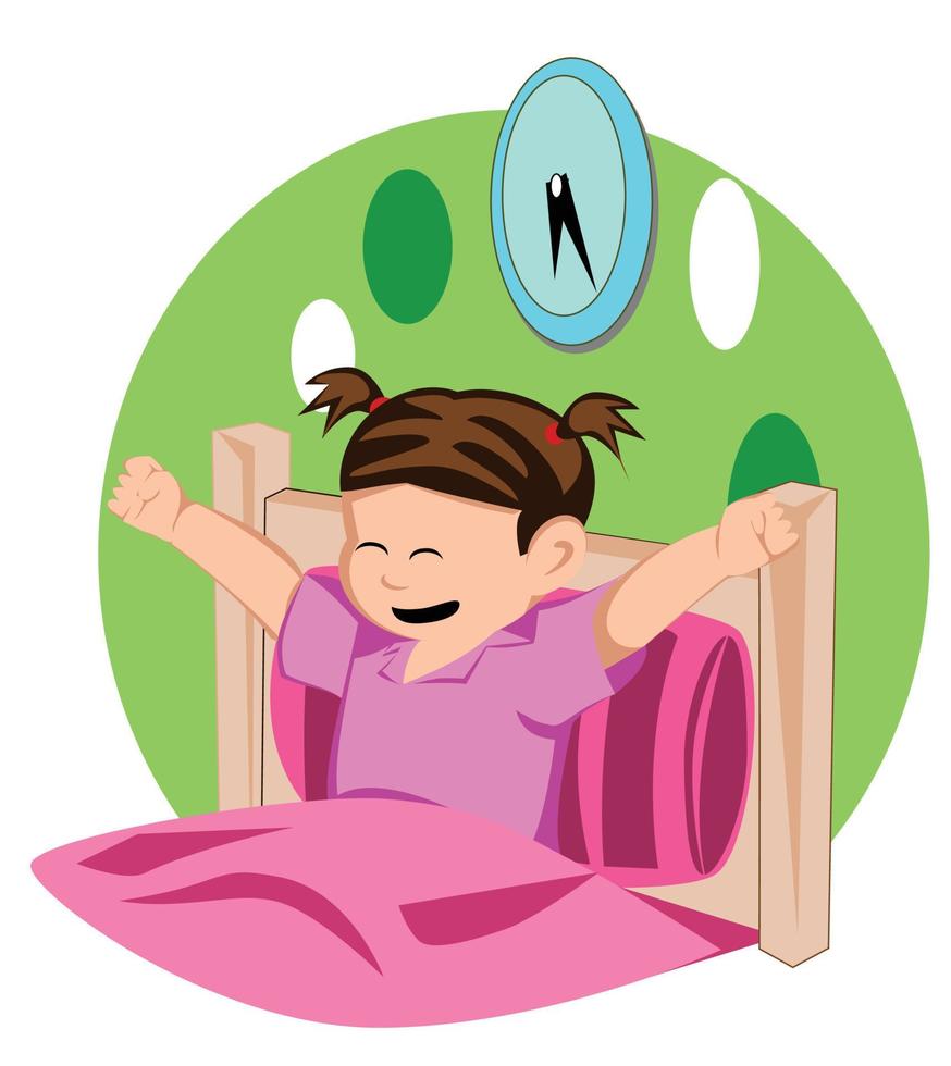 Girl wake up vector