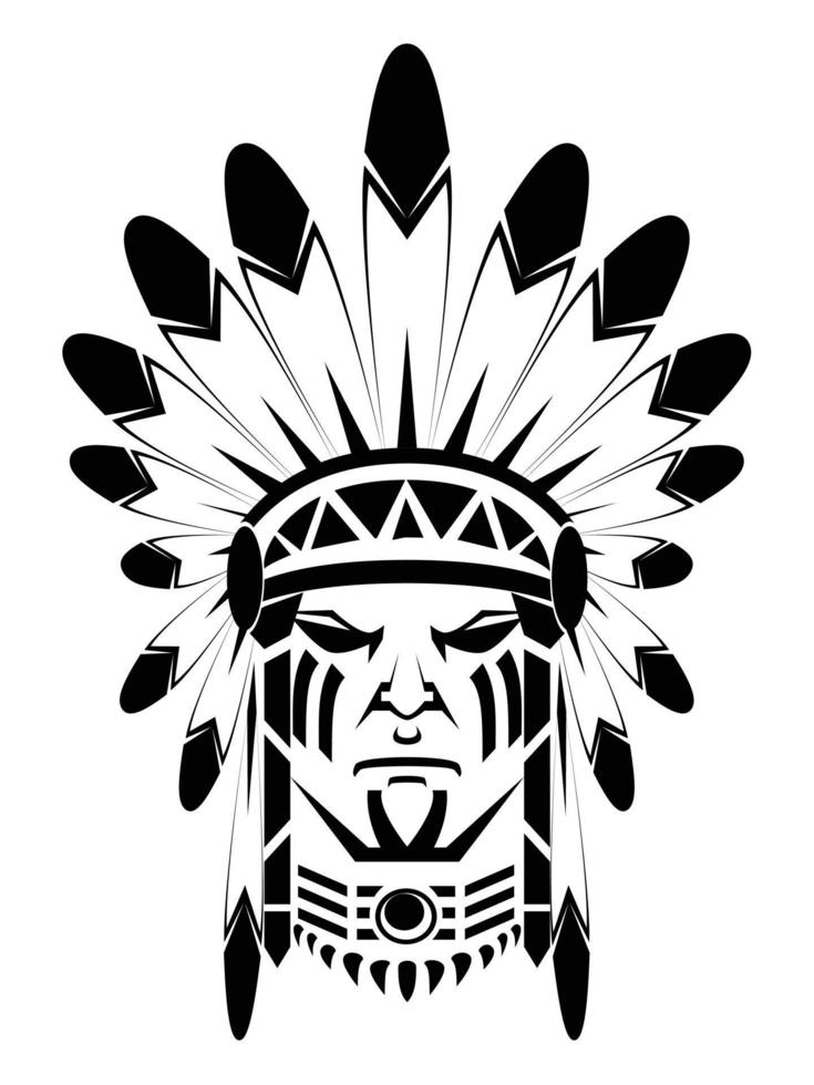 ilustración de apache indio vector