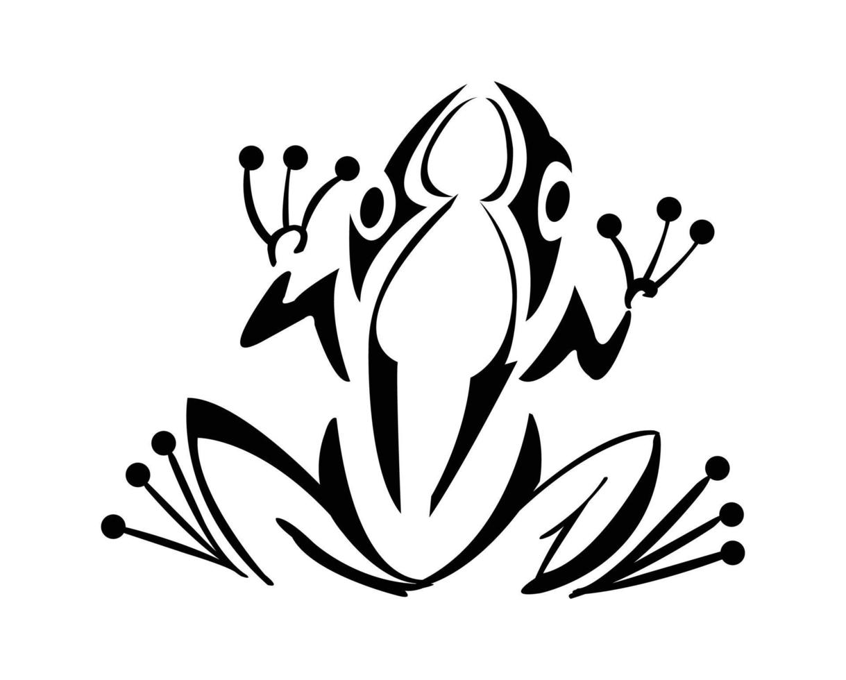 ilustración de tatuaje de rana vector