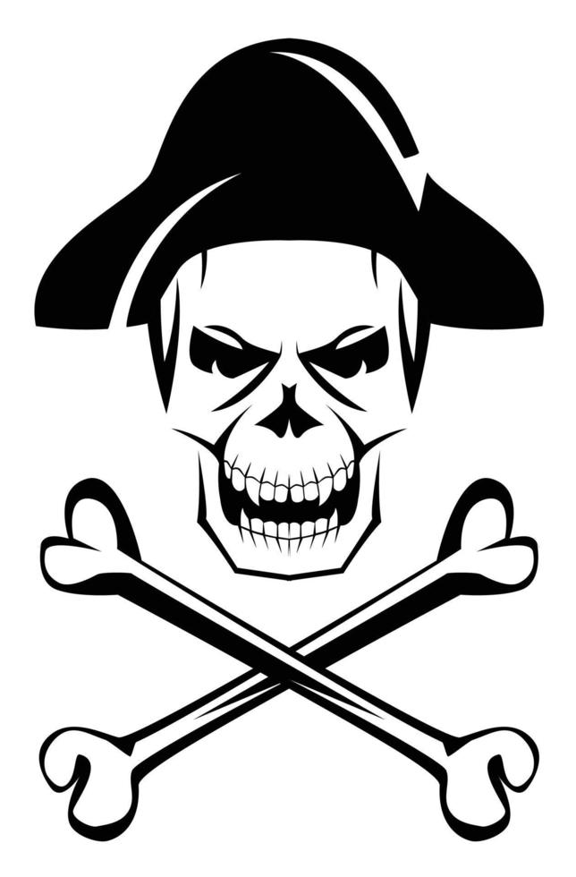 Skull pirate illustration vector