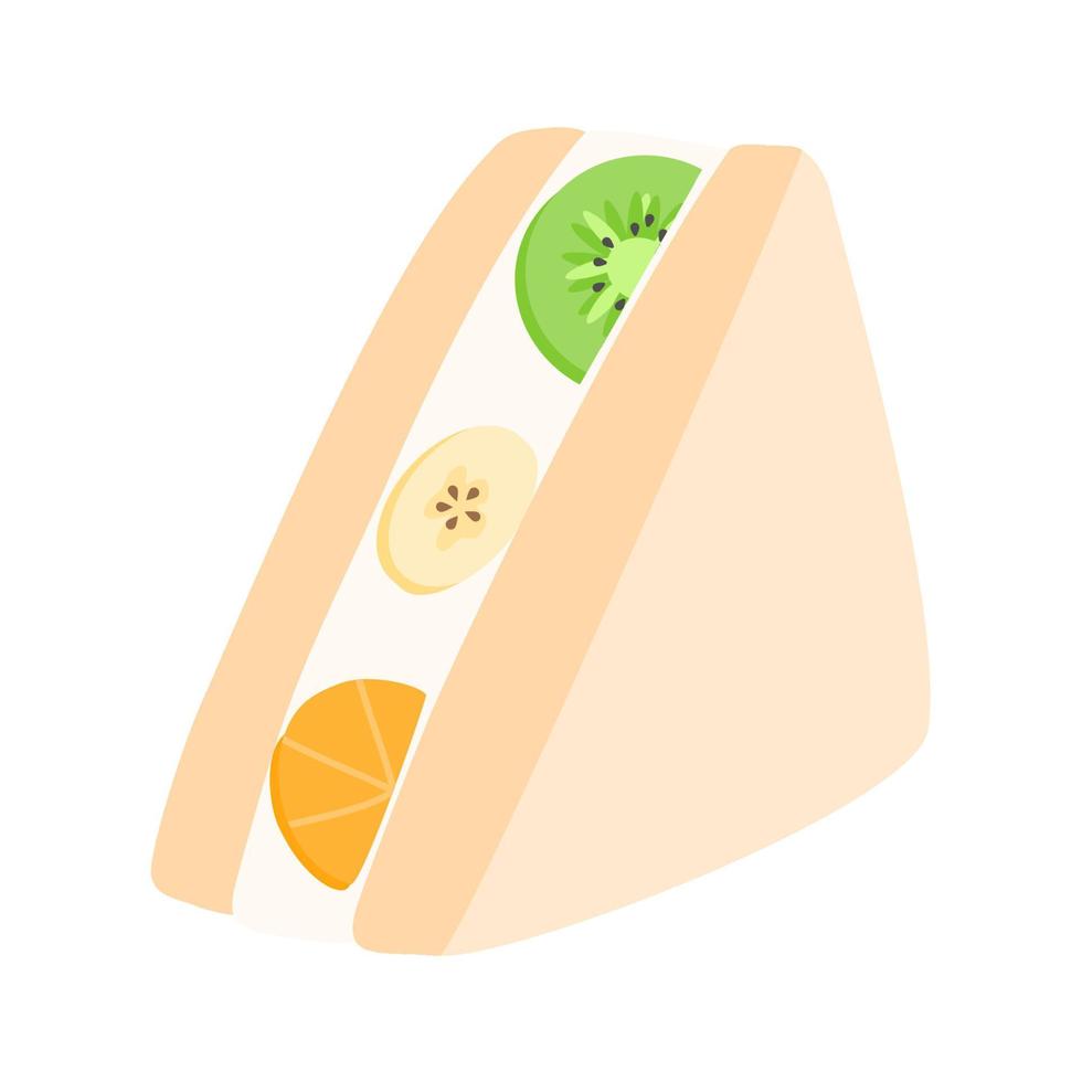 sándwiches de frutas postre japonés plátano vector