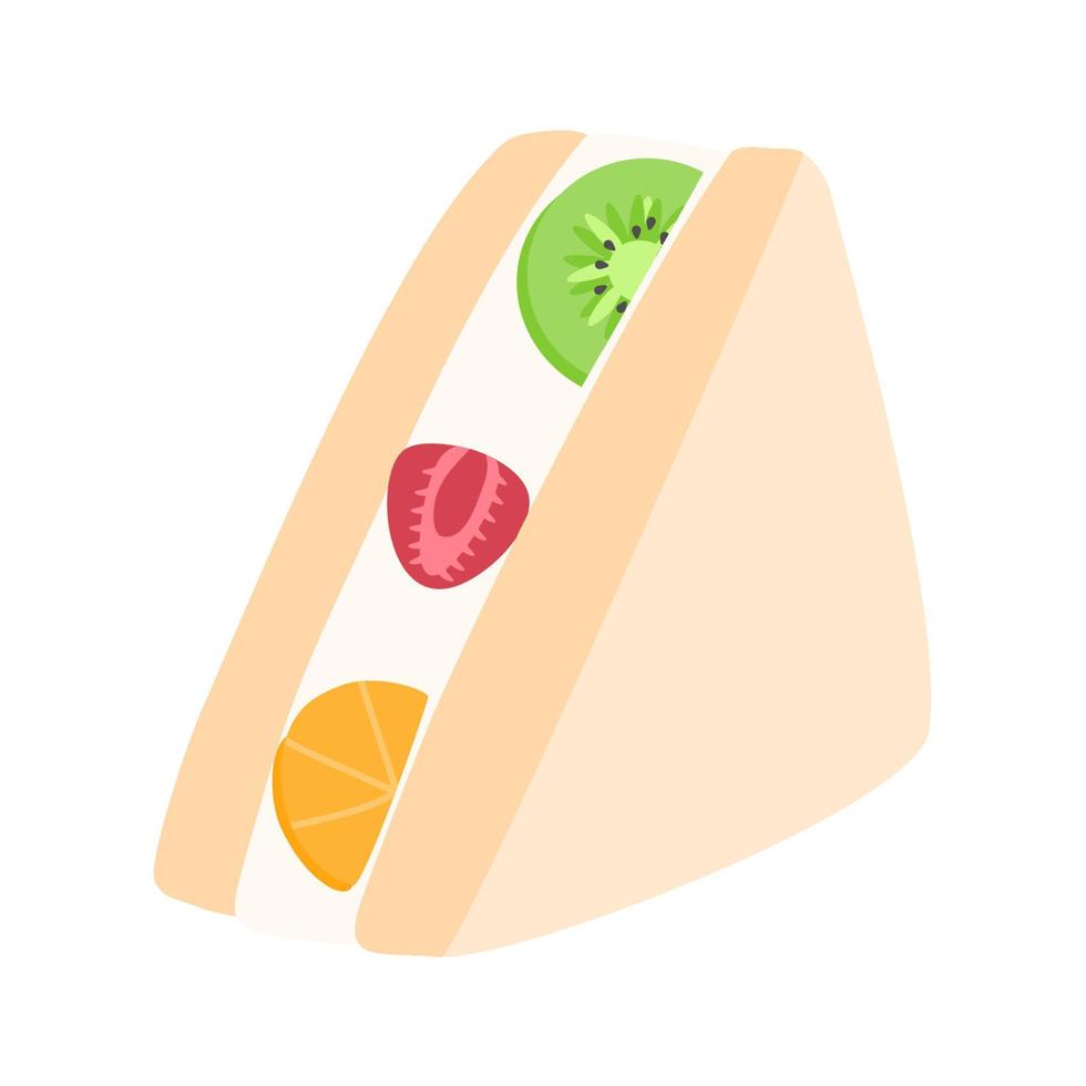 Fruit Sandwiches Japanese Dessert kiwi vector