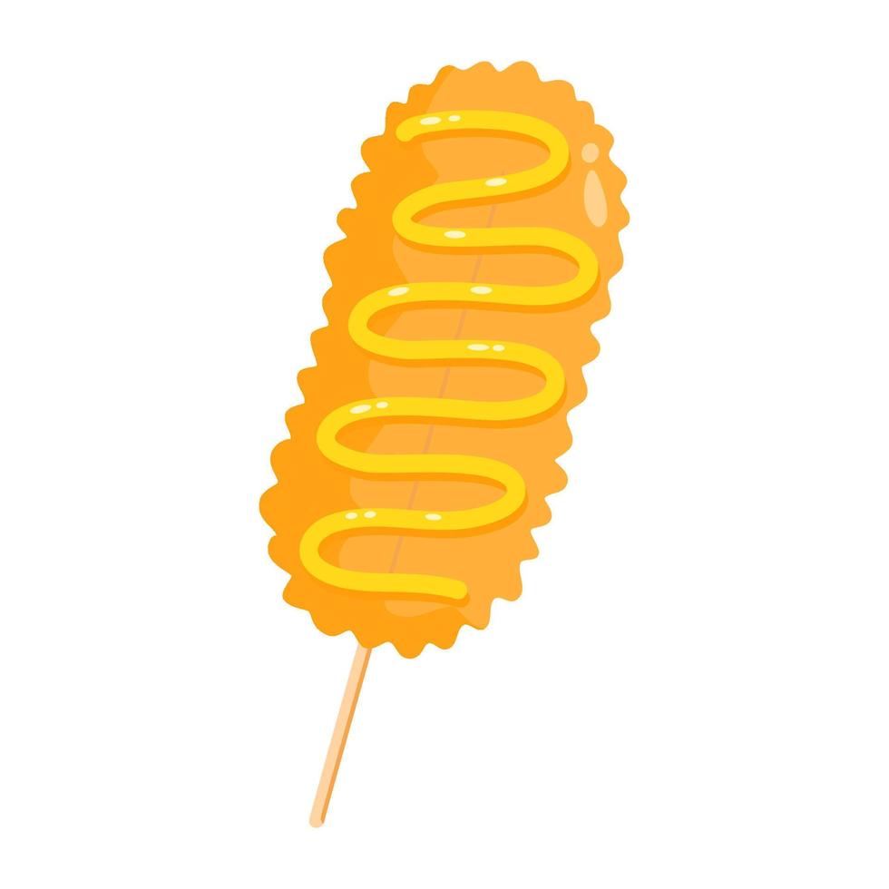 corn dog korean street food vector