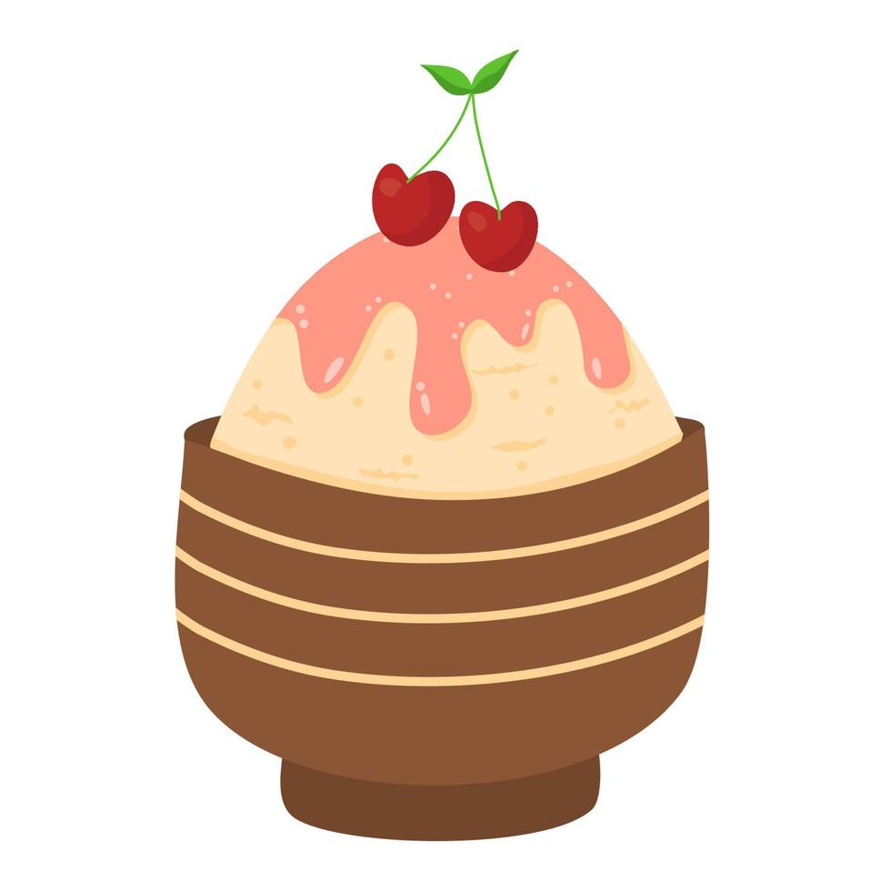 bingsu ice shave dessert vector
