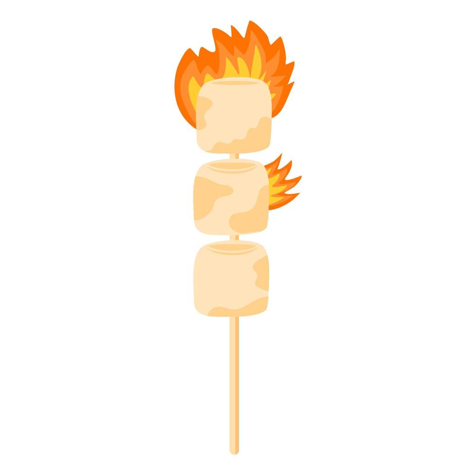 Bonfire with marshmallow vector