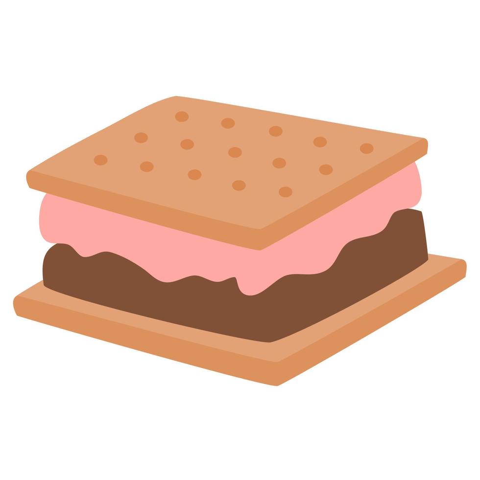 Hand drawn s'mores dessert illustrated vector