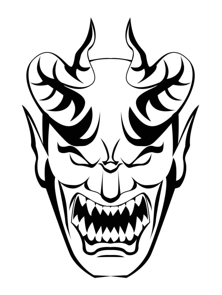 Devil head illustration vector